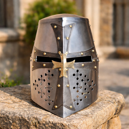 Elmetto cavaliere acciaio - cavaliere,