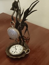 Espositore porta orologi da tasca antico ferro battuto fatto a mano raro drago 
