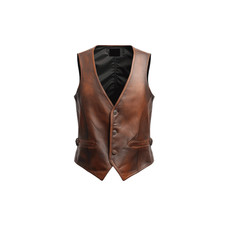 Gilet pelle marrone - gilet, in