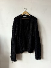 Cardigan nero fuzzy XL senza
