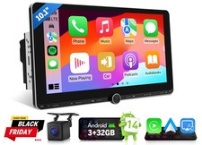 2DIN 10.1" IPS Android Auto 14 GPS Sat Nav Car Stereo Radio WiFi CarPlay DSP RDS