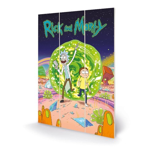Rick morty legno wall - rick,