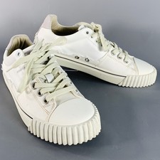 MAISON MARGIELA Nuovo Evolution Misura 5 pelle Bianca Tela Affliggere Sneakers