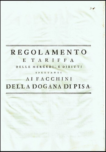 Dogana pisa 1783 - dogana, di