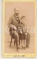 1891 LODI Filippo LORETZ insegnante con il figlio bambino *Foto CDV