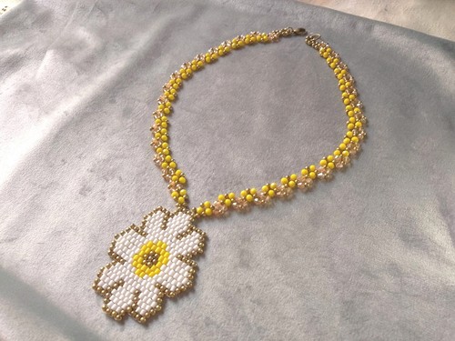 Boho beaded necklace - necklace, handmade
