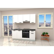 Cucina Lineare 195 Cm Bianca