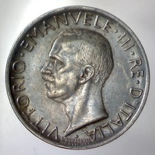 REGNO D'ITALIA 5 lire Aquilino 1930  1 rosetta BB+