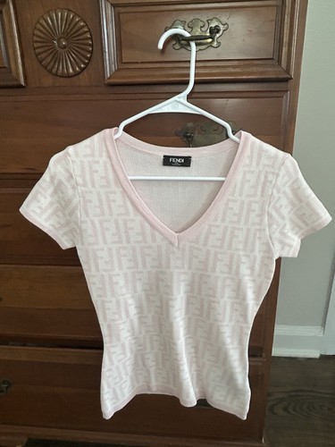Pink and white fendi shirt - pink,