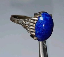 Anello in Argento 925 con Gemma In Lapislazzuli Vintage