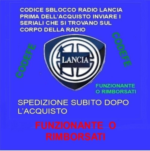 Codice sblocco radio - radio, autoradio