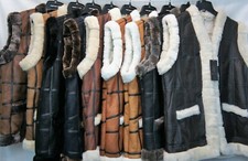 Gilet In Vera Pelle Di Pecora Shearling Unisex 100% Nuovo S-6XL