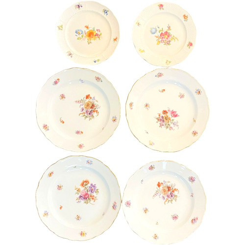 Meissen set piatti fioriti - set,