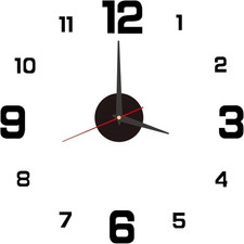 Orologio Adesivo Da Parete Fai-Da-Te,40Cm Orologio Da Parete Adesivo 3D Da Muro 