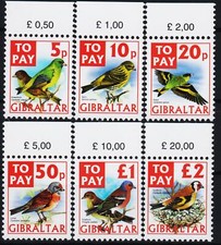 Gibraltar 2002 Chant Oiseaux Tarin Verdier Serin Common Chardonneret