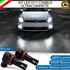 KIT FULL LED H11 FENDINEBBIA VOLKSWAGEN GOLF MK7 VII 6000K BIANCO 6000 LUMEN