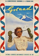 GSTAAD SKI 1940 Rdbf - POSTER HQ 40x60cm d'une AFFICHE VINTAGE