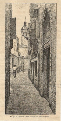 Stampa antica venezia casa - stampa, di