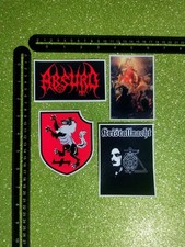 Lot 4 Pcs Stickers Black Metal