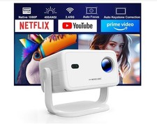 Proiettore 4K Supporto con TV Apps Ufficiali, 1080P,Wifi BT5.2, Auto Fuoco