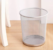 Cestino gettacarte metallo grande pattumiera portarifiuti da ufficio 20 litri