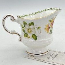 Lattiera Bricco latte in porcellana con mesi e fiori Flower of the month Queen's