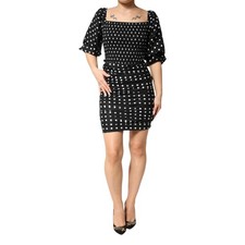 Abito PATRIZIA PEPE nero bianco a pois maniche corte mini IT40/US6/S 500usd