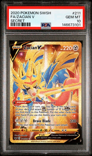 Carta pokemon psa zacian - carta, v