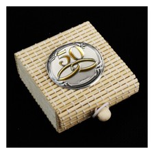 31689 Bomboniere Scatolina confetti bambù 50 Anniversario Nozze Confettata Segna