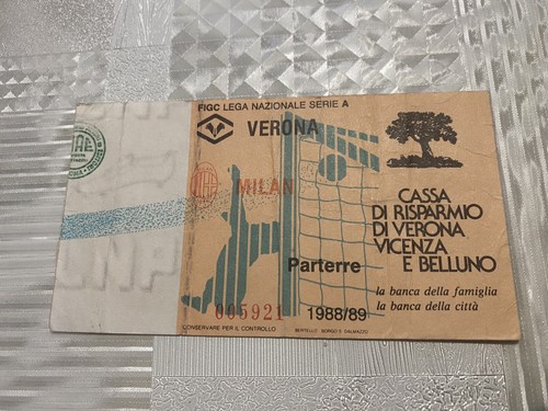 Verona milan 1988 biglietto - 1988/89,