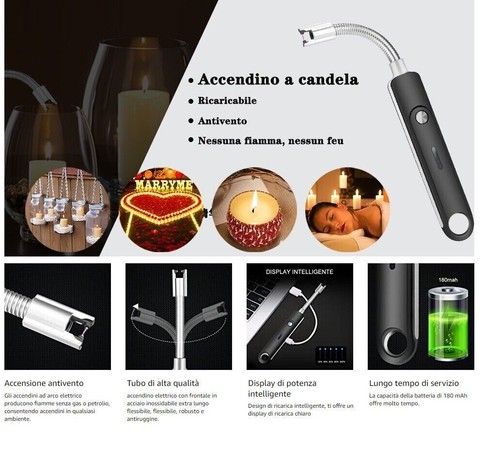 Accendino elettrico usb arco - accendino, usb,arco