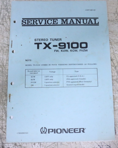 Sintonizzatore pioneer 9100 - pioneer, tx-9100