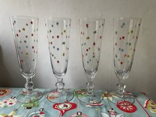 Raro set di 4 flauti/bicchieri da champagne stella di Natale Cath Kidston ottime condizioni  