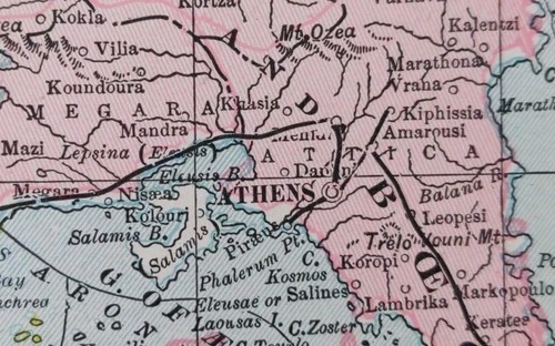 Mappa vintage 1900 - , grecia