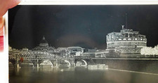 RARE+++ 1898 Roma Castel Sant'Angelo/San Pietro Bromuro Argento 13x18 Glass