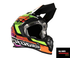 Casco Cross Enduro Progrip 3180 M Verde/Arancio/Fucsia OMO 22.06