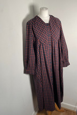 Abito brindisi taglia 18 ottime condizioni oversize rosso gingham check midi linea A colletto cravatta