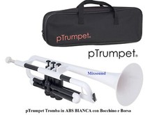 PTRUMPET TROMBA SIB IN PLASTICA ABS COLORE BIANCA CON CUSTODIA e 2 BOCCHINO