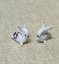 Animali in vetro di Murano - Conigli coppia coniglietti