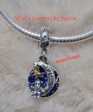 Charm pendente Babbo Natale Sulla Luna ARGENTO S925 ALE 