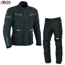 Tuta moto uomo biker giacca e pantaloni in tessuto con protezioni abbigliamento moto