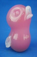 Scultura anatroccolo pulcino vetro sommerso opalino rosa Murano vetrerie Seguso