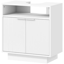 HOMCOM Mobile Bagno Sotto Lavabo con Ripiano Interno Regolabile Bianco