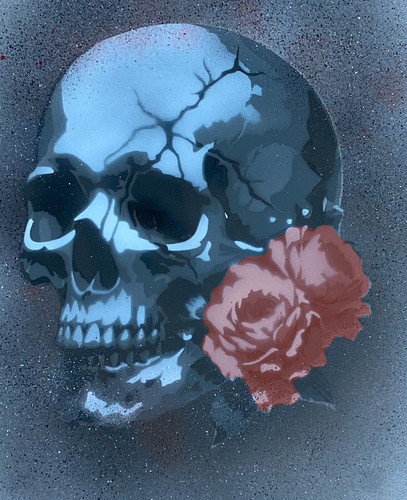 TS-011 teschio rosa stencil