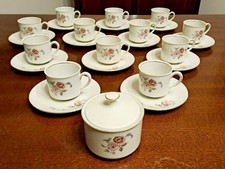 SET 12 PEZZI TAZZINE VINTAGE CAFFÈ SCHIRNDING BAVARIA con ZUCCHERIERA DIPINTE