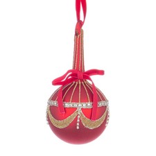 BIZZOTTO Sfera Pallina in Vetro per Albero di Natale 8cm Glyl Rosso