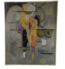 Albert Coste (1896-1985) huile sur toile abstraction lyrique signé DLG Gleizes