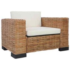 vidaXL Poltrona con Cuscini in Rattan Naturale