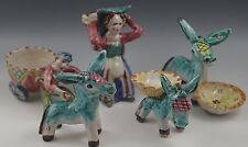 VIETRI anni 50 ITALIA CERAMICA MAIOLICA LOTTO DI 5 FIGURINE GAMBONE ICS ASINO #57