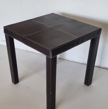 Tavolino Da Caffè In Pelle Marrone